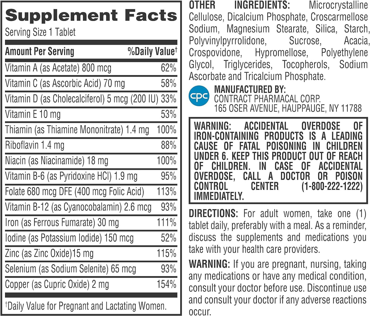 Earth's Splendor Multivitamines Prénatales 180 Comprimés à côté d'un verre d'eau