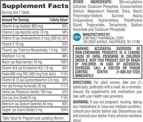 Earth's Splendor Multivitamines Prénatales 180 Comprimés à côté d'un verre d'eau