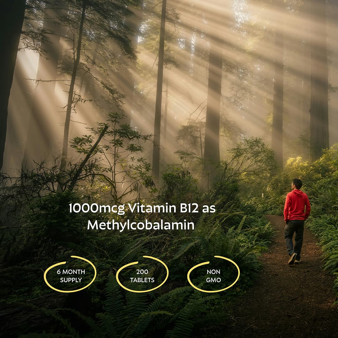 Earth's Splendor Vitamine B12 1000mcg vue de dos du flacon