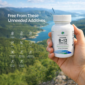 Earth's Splendor Vitamine B12 200 comprimés en gros plan