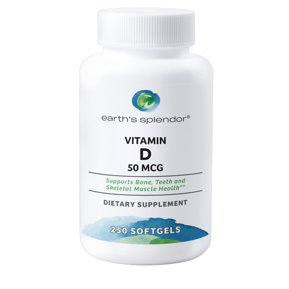 Earth's Splendor Vitamine D3 50mcg 250 gélules vue de face