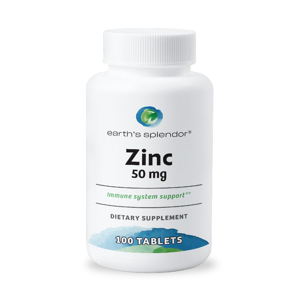 Earth's Splendor Zinc 50 mg 100 tablettes vue de face