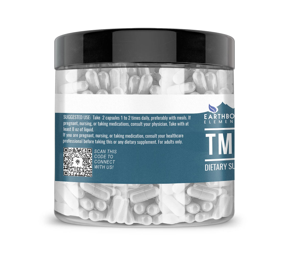 Earthborn Elements 200 capsules TMG avec étiquette visible