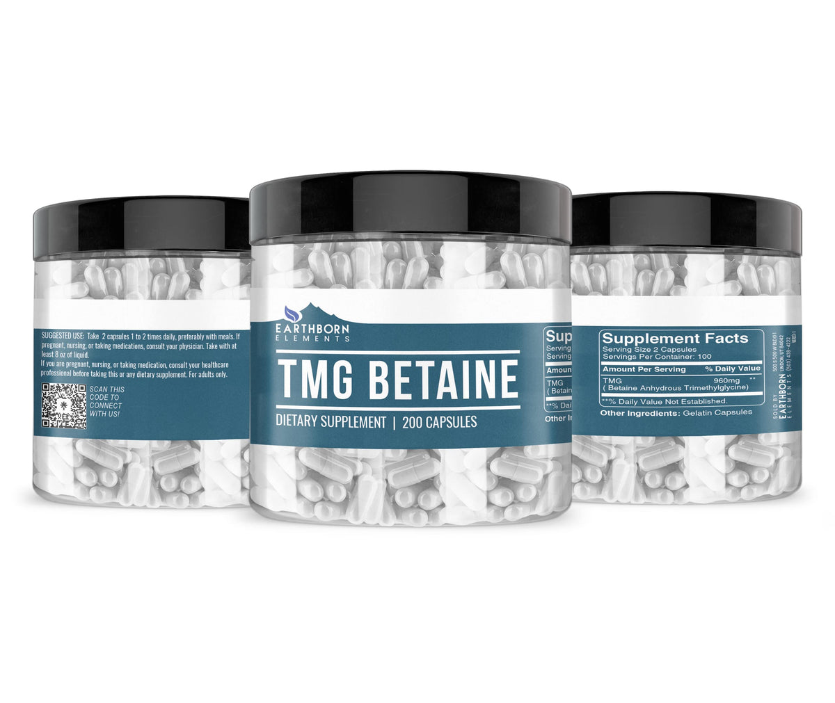 Earthborn Elements 200 capsules TMG côté droit