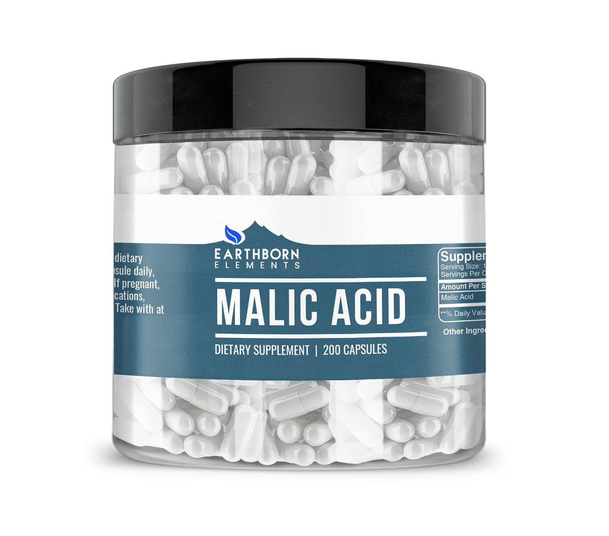 Earthborn Elements Acide Malique 200 capsules vue avant