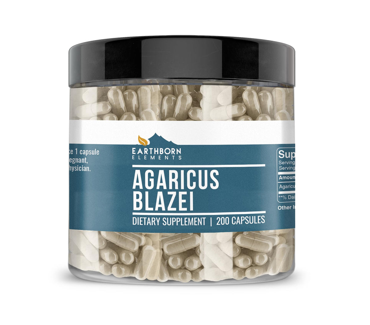 Earthborn Elements Agaricus Blazei 200 capsules vue de face