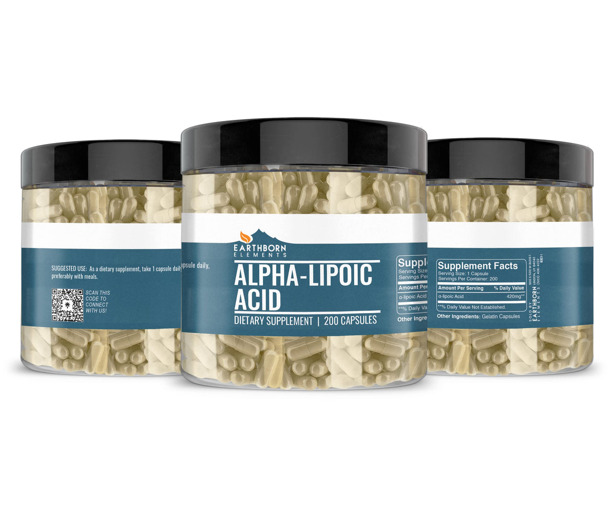 Earthborn Elements Alpha-Lipoic Acid capsules, côté de l'emballage