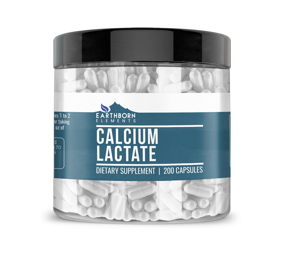 Earthborn Elements Calcium Lactate 200 Capsules vue avant