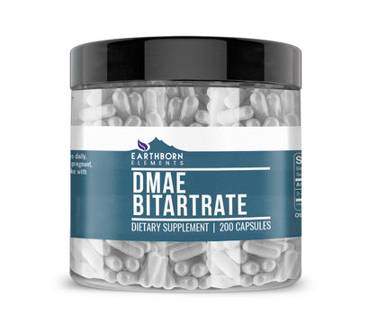 Earthborn Elements DMAE Bitartrate 200 Capsules, vue de face