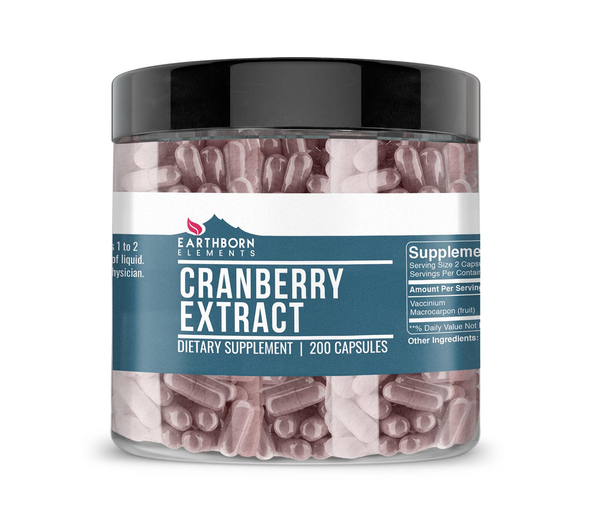 Earthborn Elements Extrait de Canneberge 200 Capsules vue avant