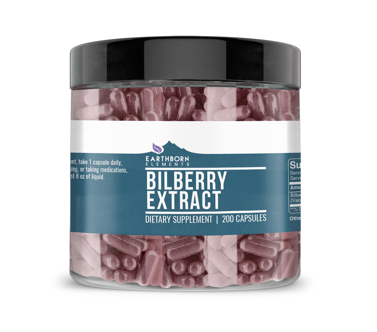 Earthborn Elements Extrait de Myrtille 200 capsules - vue avant