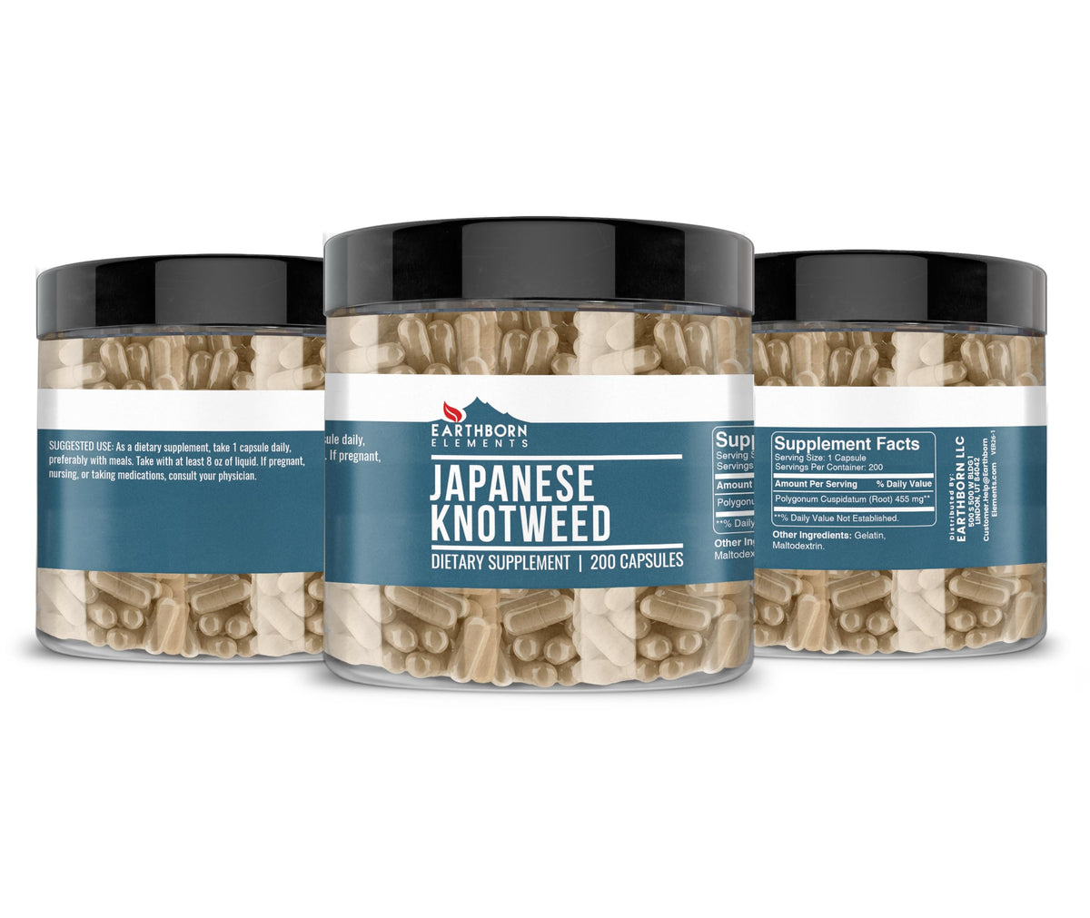 Earthborn Elements Extrait de Renouée Japonaise 200 Capsules - capsules individuelles