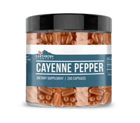 Earthborn Elements Piments de Cayenne 200 Capsules, vue de face
