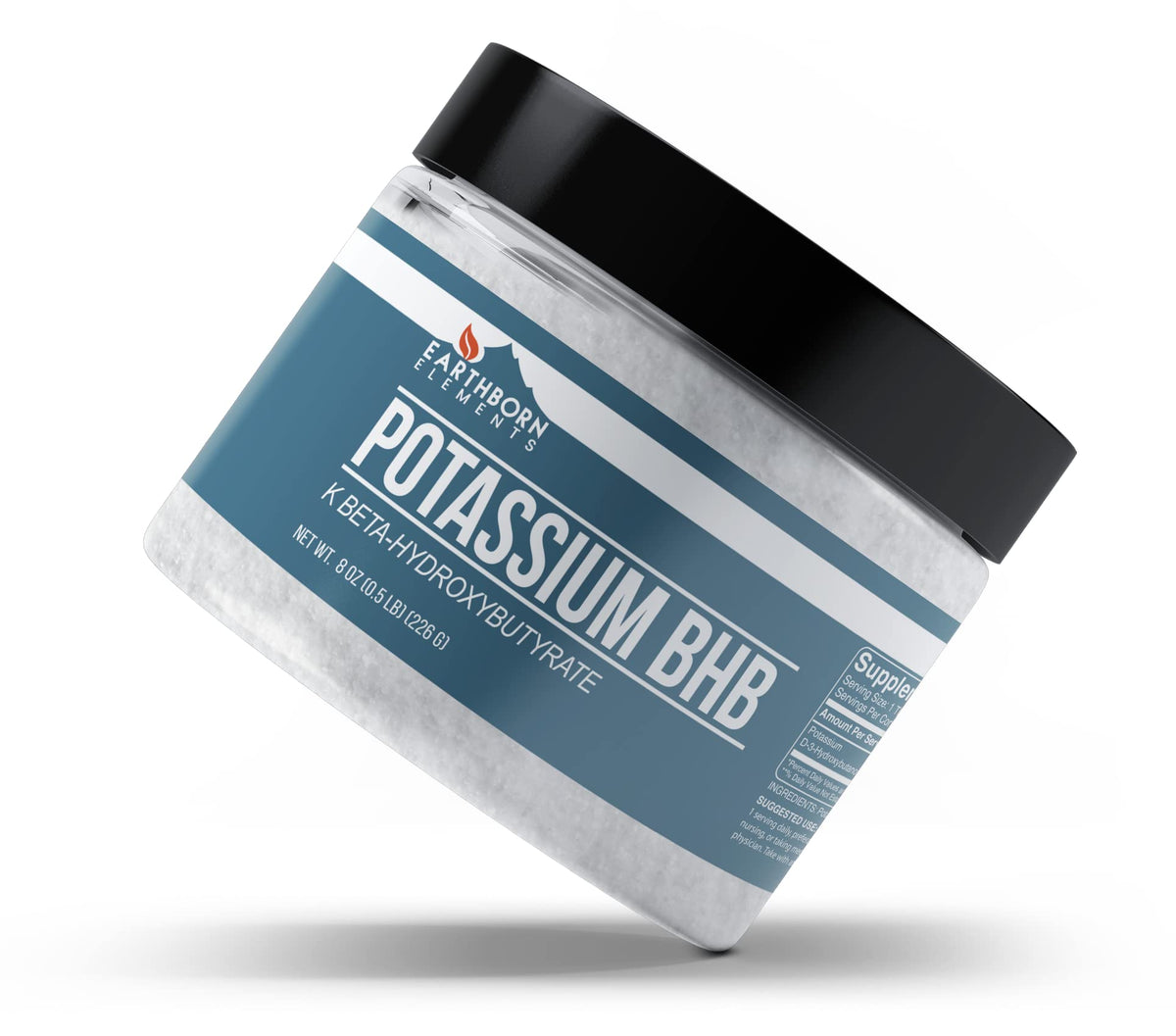 Earthborn Elements Potassium D-Beta-Hydroxybutyrate supplement side view