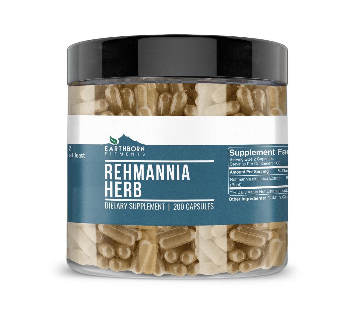 Earthborn Elements Rehmannia Herb 200 capsules vue de face