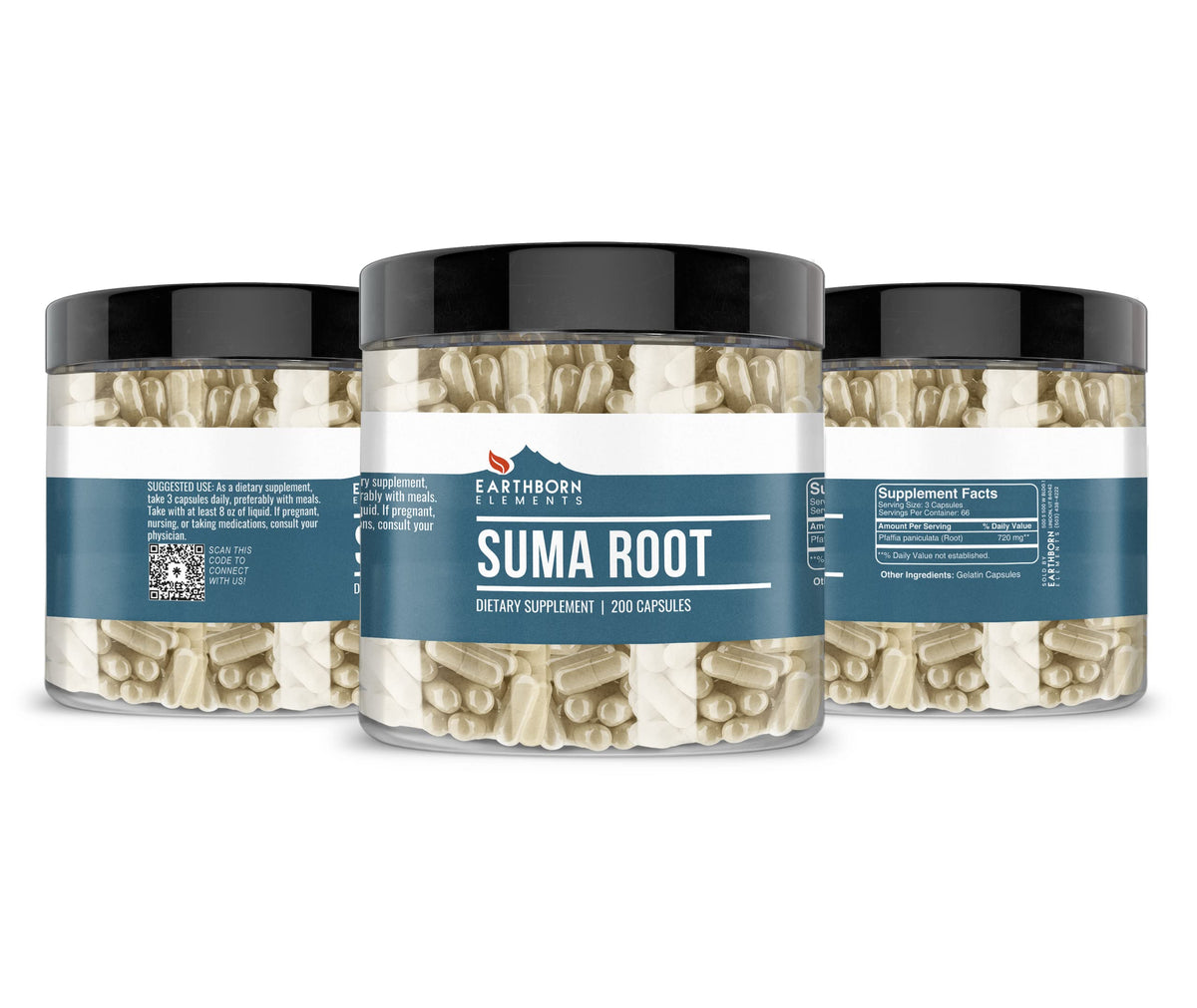 Earthborn Elements Suma Root 200 Capsules, format de 200 capsules