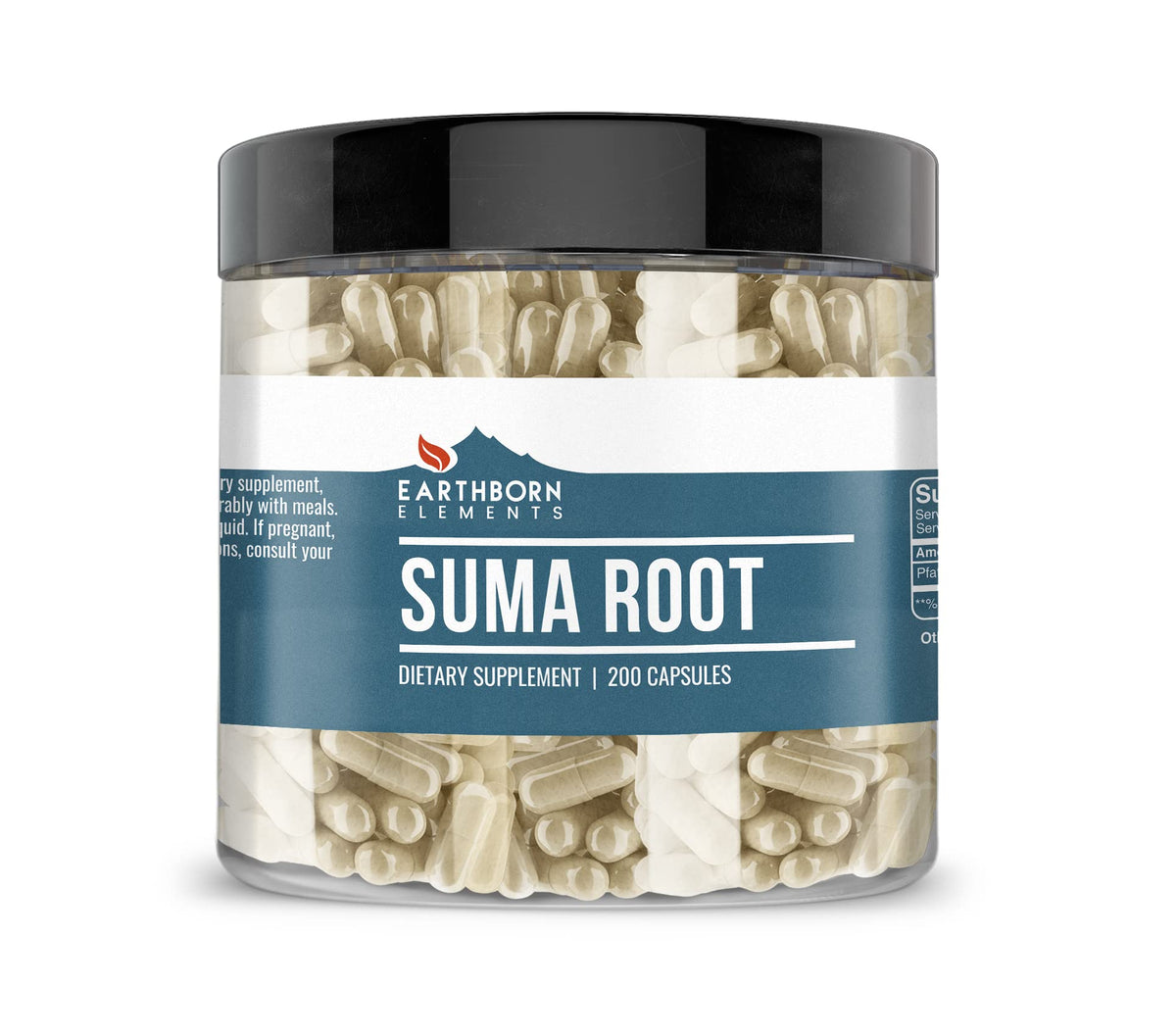 Earthborn Elements Suma Root 200 Capsules, vue de face