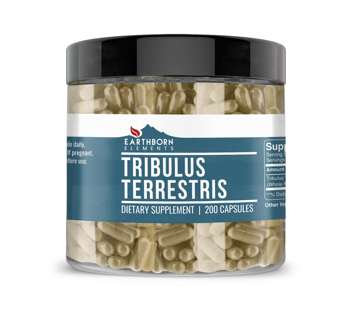Earthborn Elements Tribulus Terrestris 200 capsules, vue avant du flacon