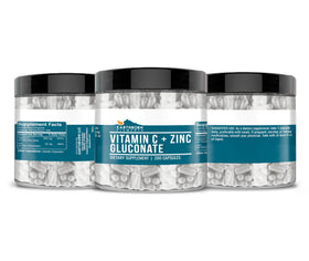 Earthborn Elements Vitamine C + Zinc Gluconate 200 Capsules vue de dessus