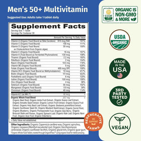 EarthFirst Organic Multivitamine 50+ 30 comprimés bio côté