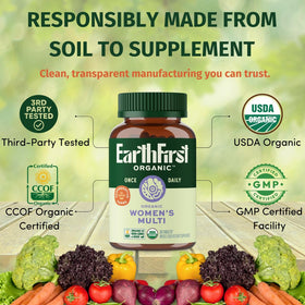 EarthFirst Organic Multivitamine Femme Bio avec autres compléments alimentaires