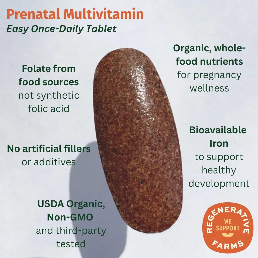 EarthFirst Organic Multivitamine Prénatale 60 Comprimés Bio côté