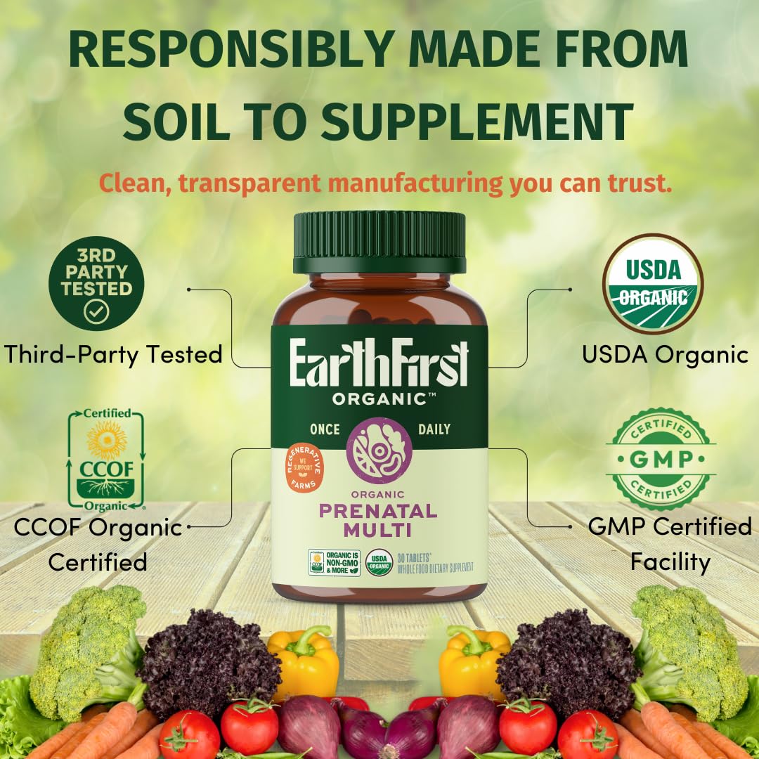 EarthFirst Organic Multivitamine Prénatale 60 Comprimés Bio en mode de vie