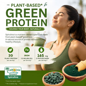 Earthrise Spiruline Californienne 500mg, informations nutritionnelles