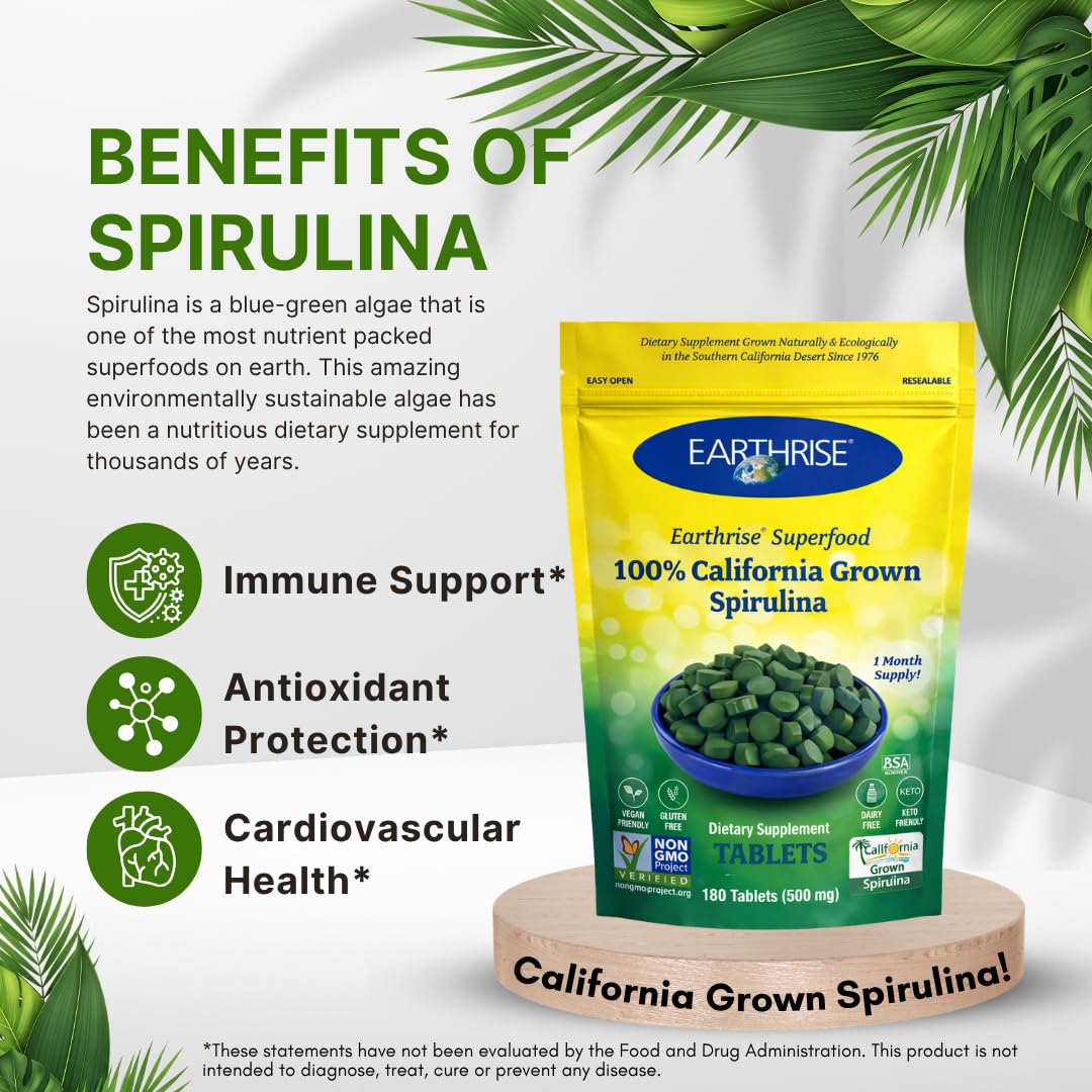 Earthrise Spiruline Californienne, emballage arrière