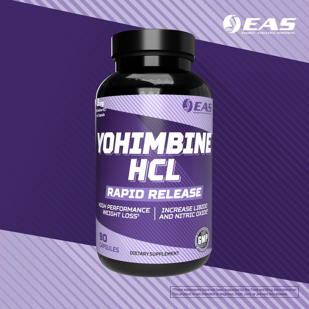 EAS Yohimbine HCl 90 capsules ouvertes pour montrer les gélules