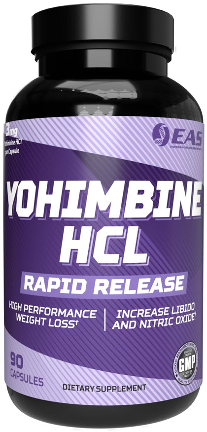 EAS Yohimbine HCl 90 capsules vue avant avec étiquette