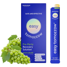 EASY TOMORROW Solution Pré-Drink 10 sticks de gelée de raisin blanc, emballage avant