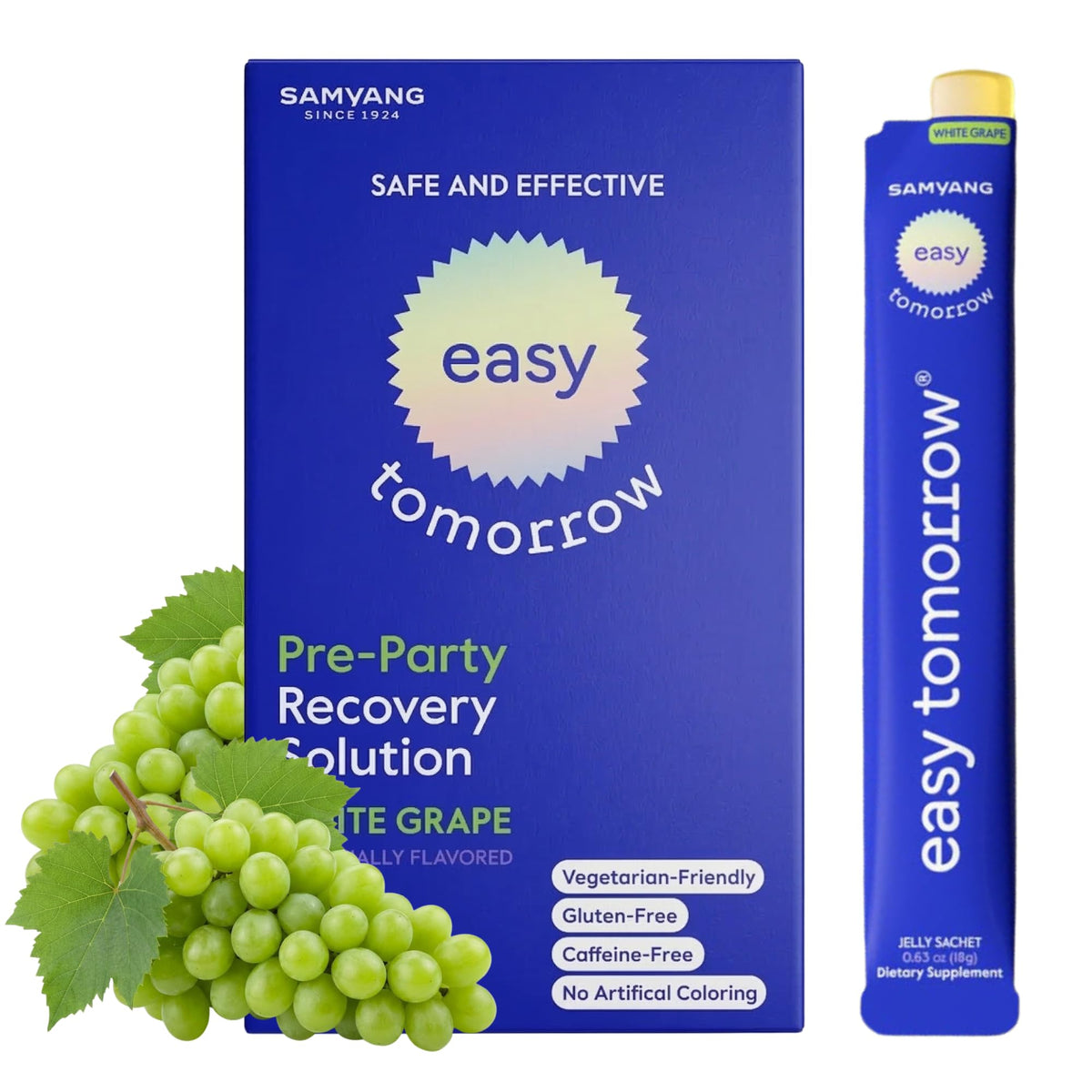 EASY TOMORROW Solution Pré-Drink 20 Sticks au Raisin Blanc vue de face