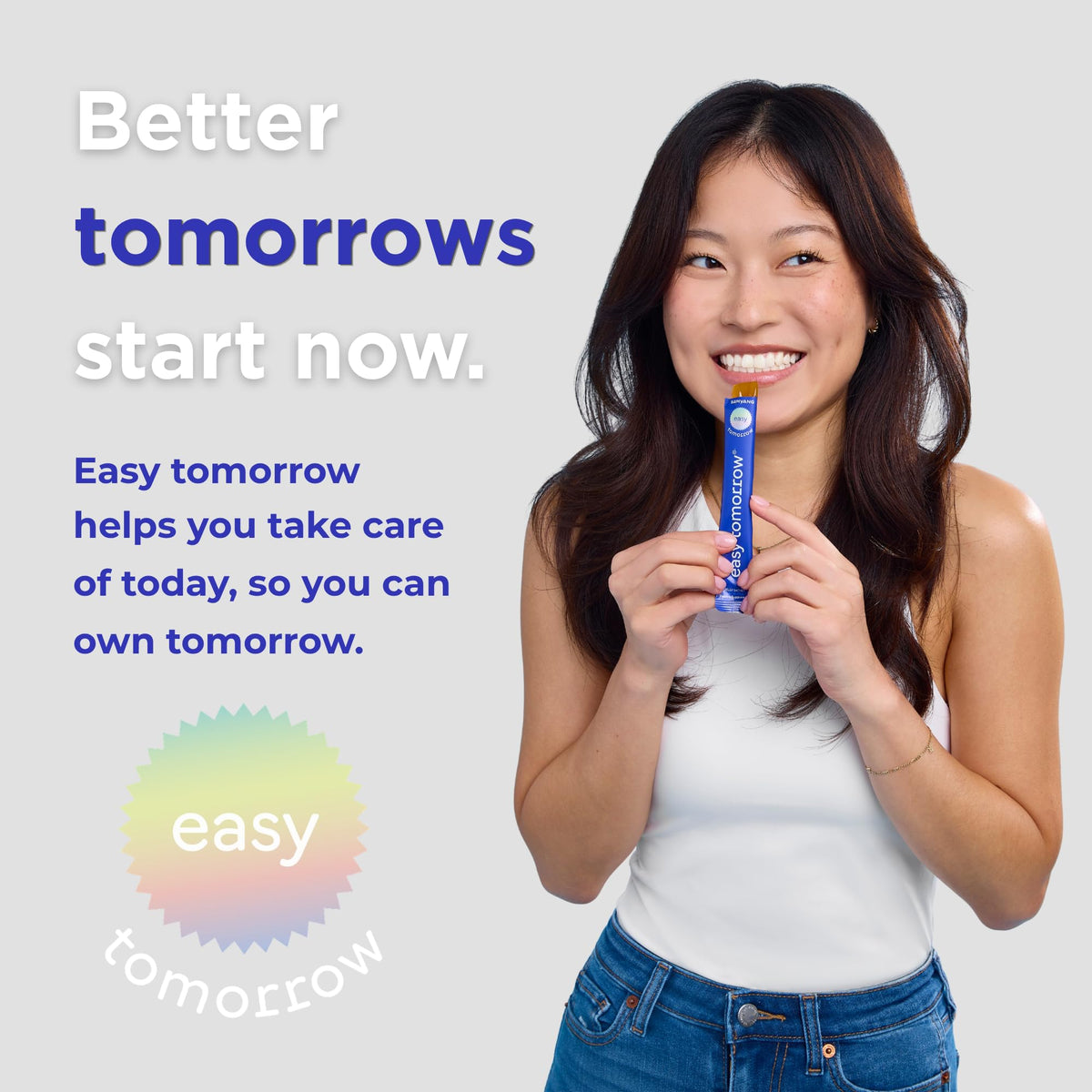 EASY TOMORROW Solution Pré-Drink stick au raisin blanc en gros plan