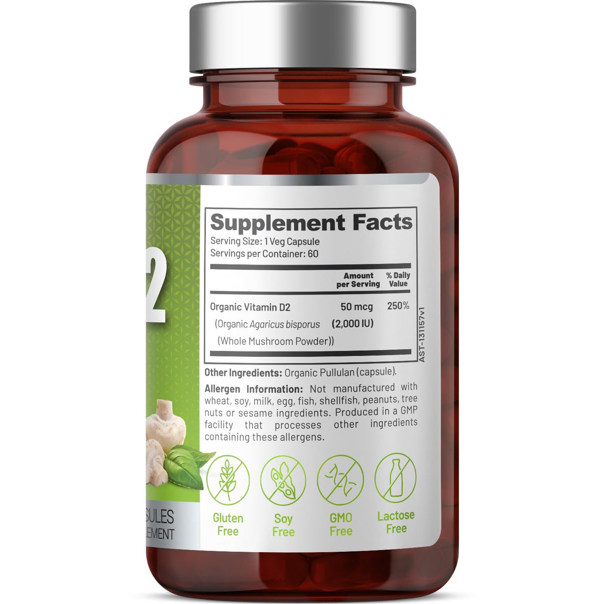 EAT INTACT Vitamine D2 2000 UI capsules ouvertes montrant la poudre