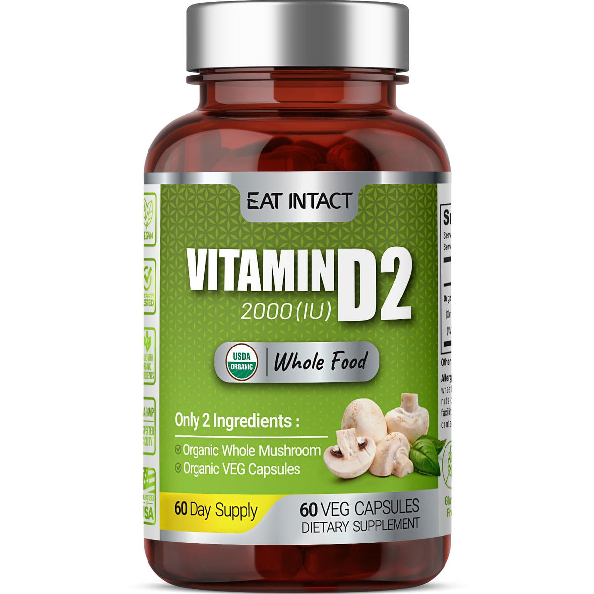 EAT INTACT Vitamine D2 2000 UI capsules vue de face