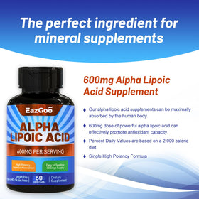 EAZGOO Acide Alpha Lipoïque 600 mg capsules ouvertes