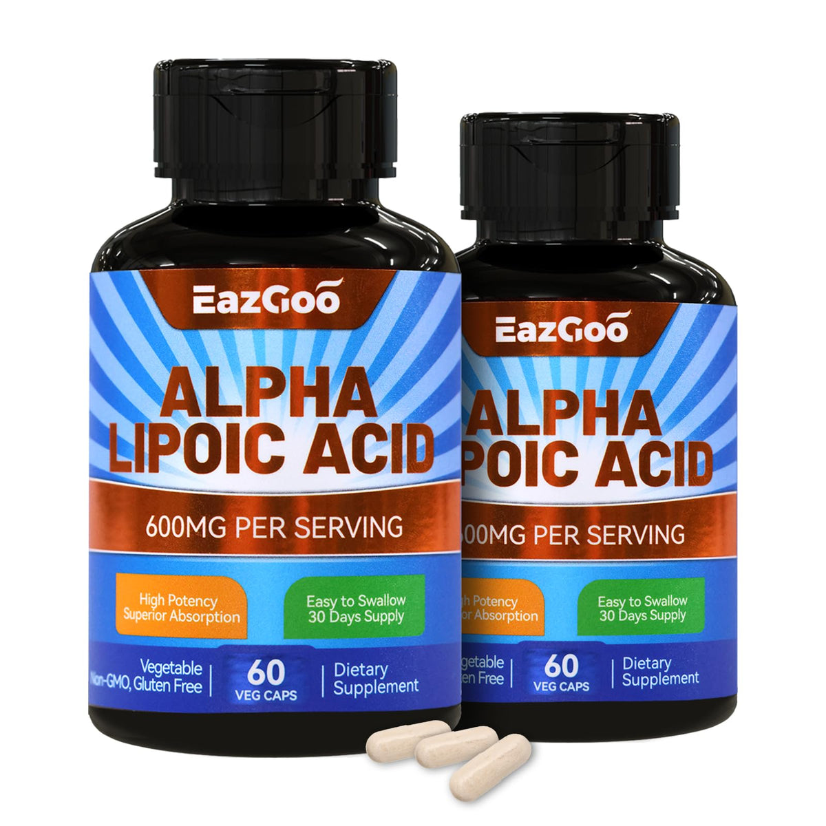 EAZGOO Acide Alpha Lipoïque 600 mg flacon de 120 capsules