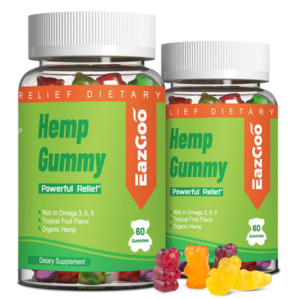 EAZGOO Gummies au Chanvre Naturel XXL 120 comprimés, vue de face