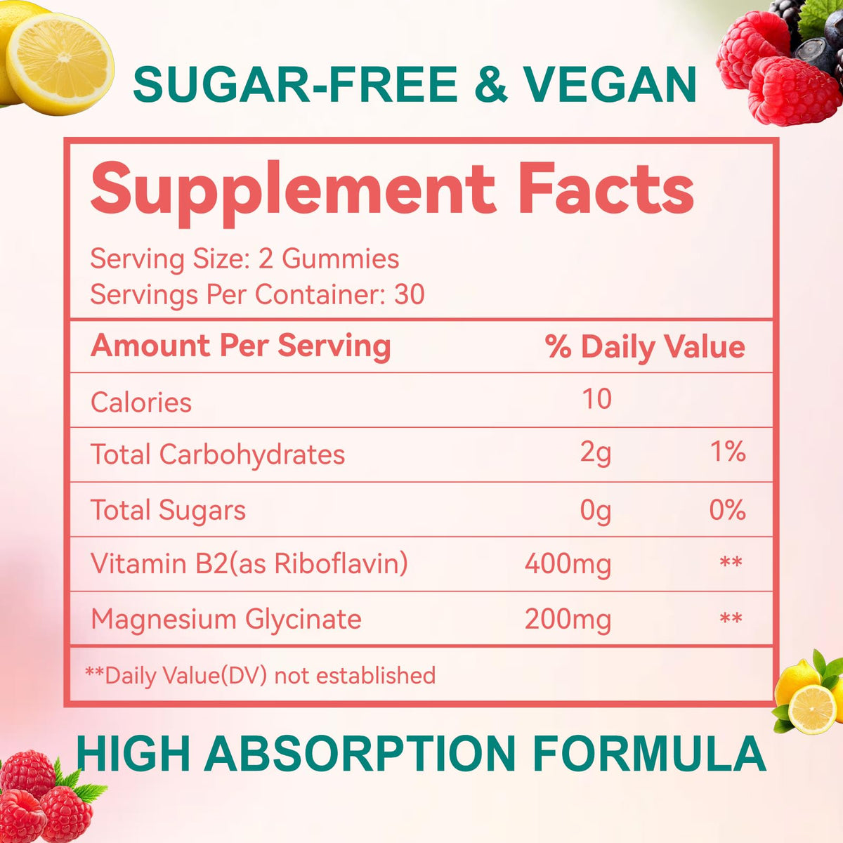 EAZGOO Gummies B2 400mg Riboflavine à côté d'une cuillère avec gummies