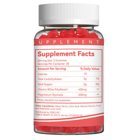 EAZGOO Gummies B2 400mg Riboflavine montrant la taille des gummies