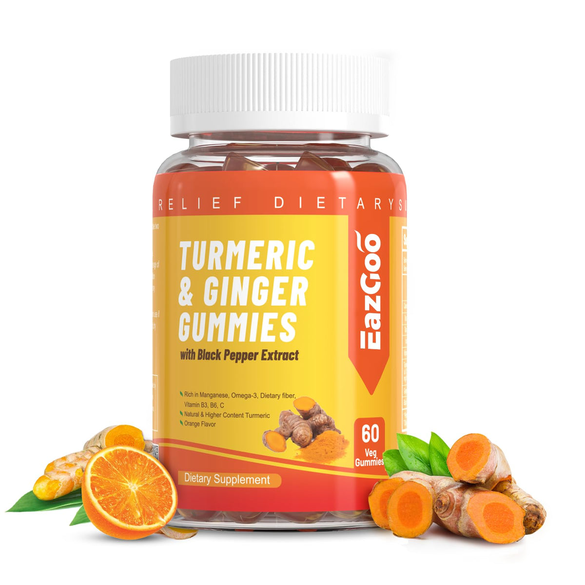EAZGOO Gummies de Curcuma 500mg devant l'emballage