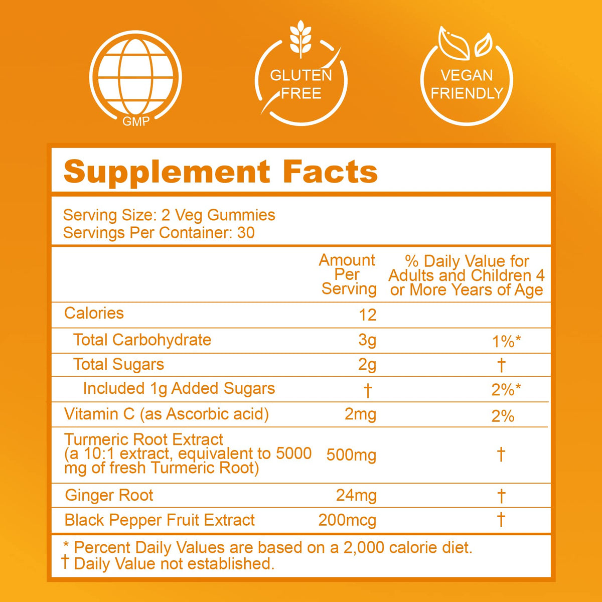 EAZGOO Gummies de Curcuma 500mg, vue de dessus du flacon