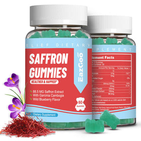 EAZGOO Gummies de Safran 120 Gummies en bouteille vue de face