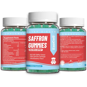 EAZGOO Gummies de Safran avec un verre d'eau