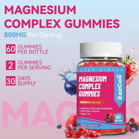 EAZGOO Gummies Magnésium 800mg avec vitamines et zinc sur une table