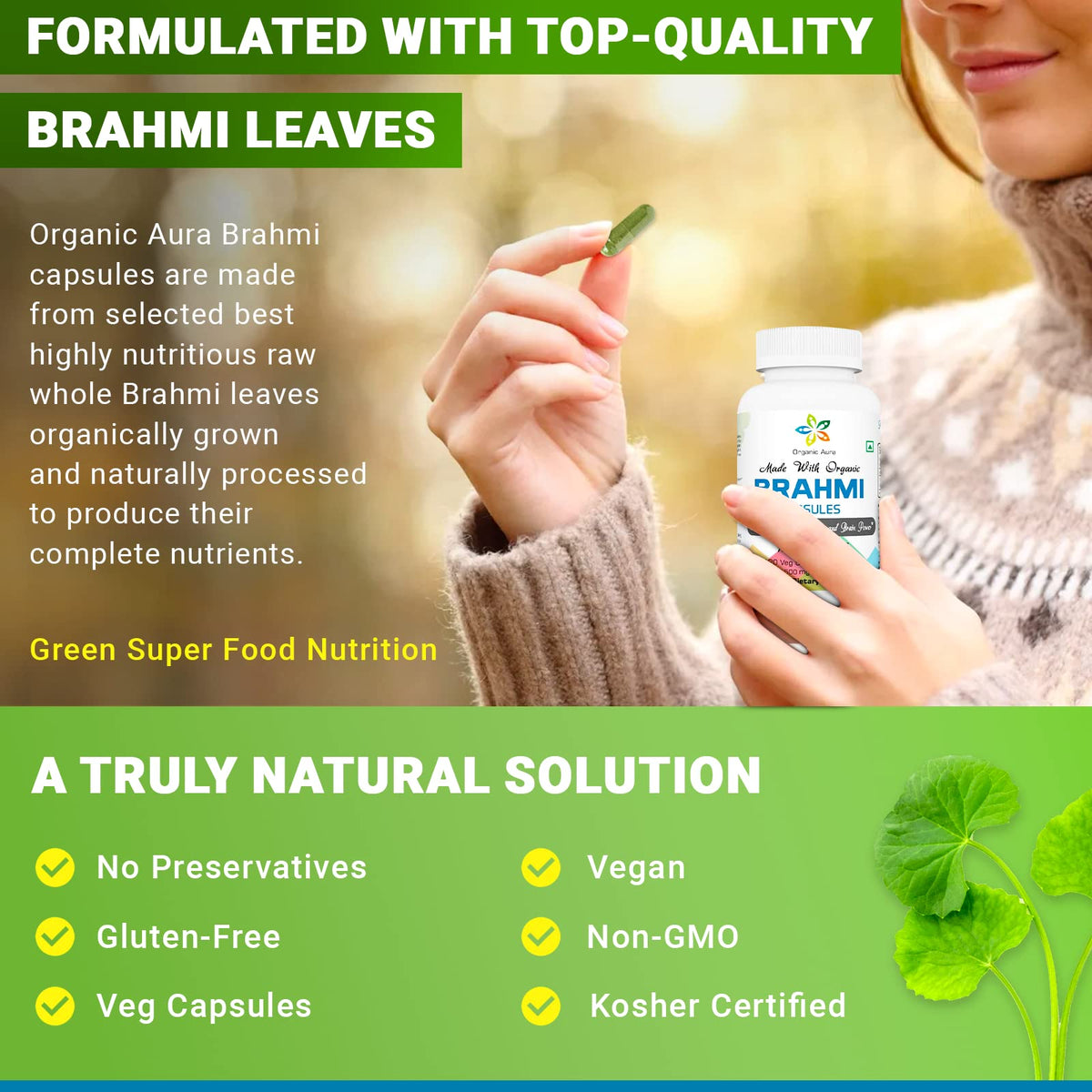Échantillon de Brahmi Bio Organic Aura en poudre