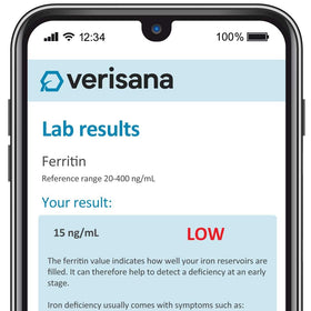 Échantillon de sang prélevé pour le Test de Ferritine à domicile