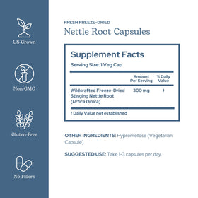 ECLECTIC INSTITUTE capsules de racine d'ortie 250 mg emballage