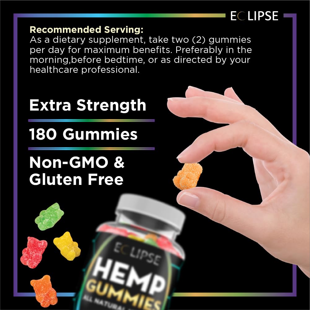 Eclipse Hemp Bonbons au Chanvre gummies posés sur une table
